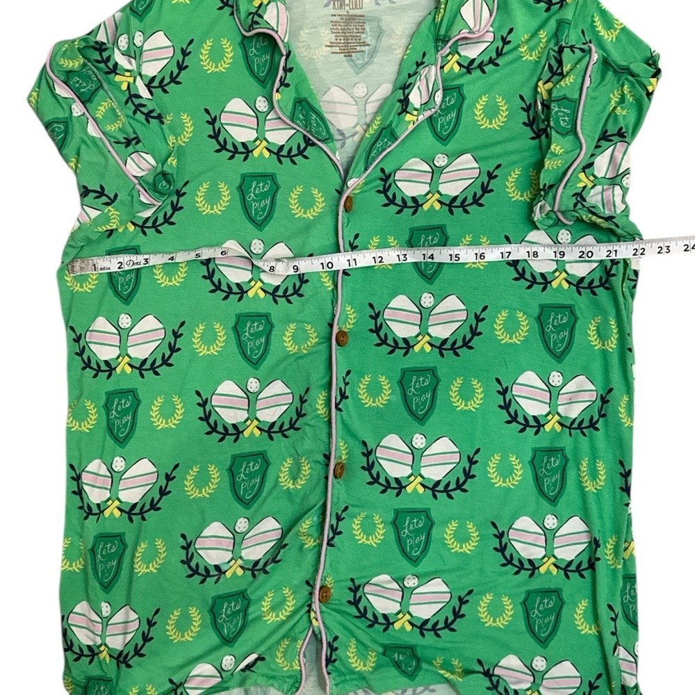 KIKI+ LULU Women's Pajama Set, In A Pickle (Ball), soft bamboo, pickleball Sz L‌ - Picture 3 of 8
